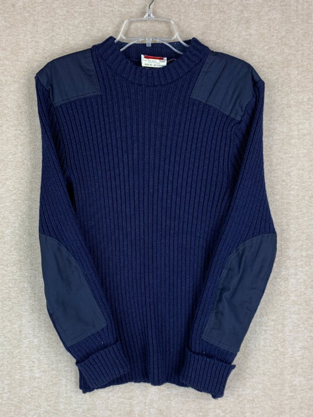 Vintage Commando Sweater size M England Navy 100% Wool Military Shooting Hunting